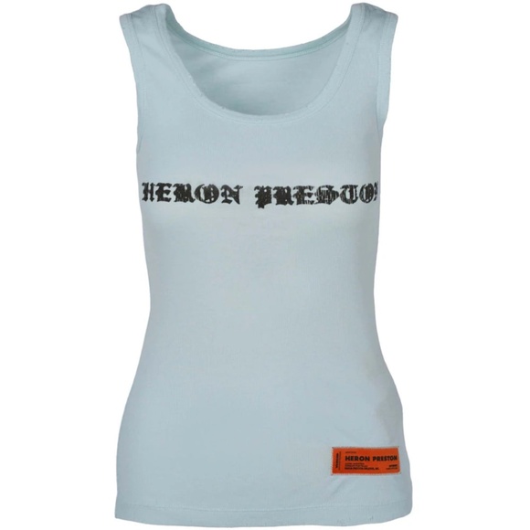 HERON PRESTON Logo Tank Top in Sky Blue - Picture 1 of 12